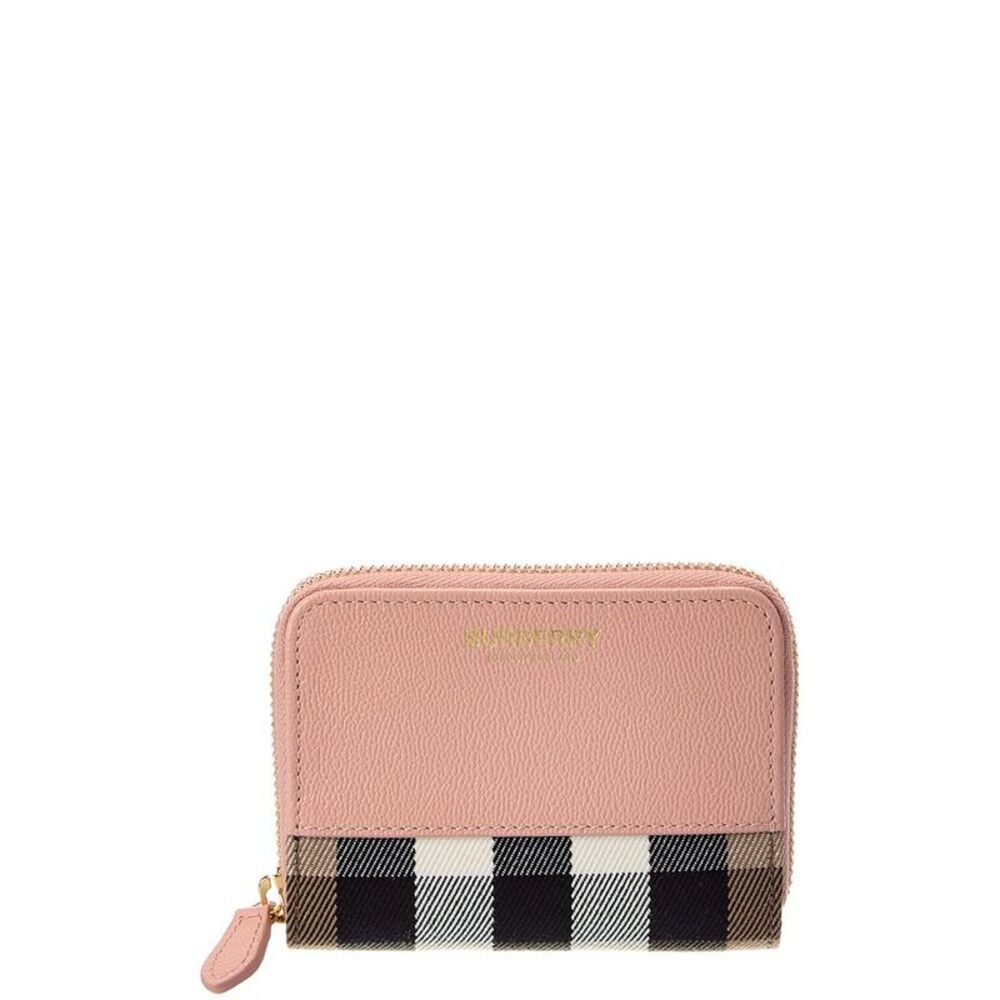 Burberry Check Canvas & Leather Card Case, Pink